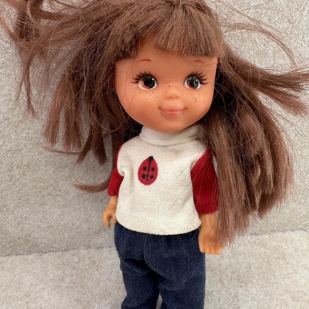 Vintage‎ 1978 Fran Mar Knickerbocker Moppets Doll Ladybug Brunette